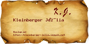 Kleinberger Júlia névjegykártya